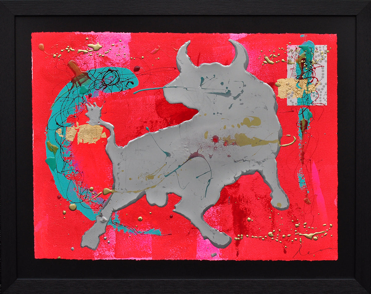 Leon Bosboom — Toro Rayo, acryl/epoxy op papier