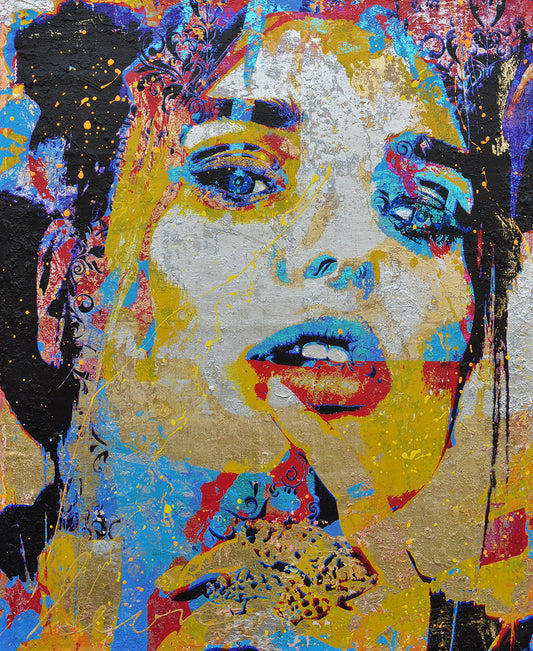 Leon Bosboom — Scarlett in silver, mixed media