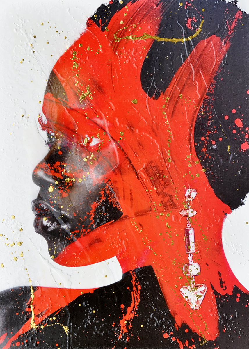 Leon Bosboom — Ebony Girl in Red