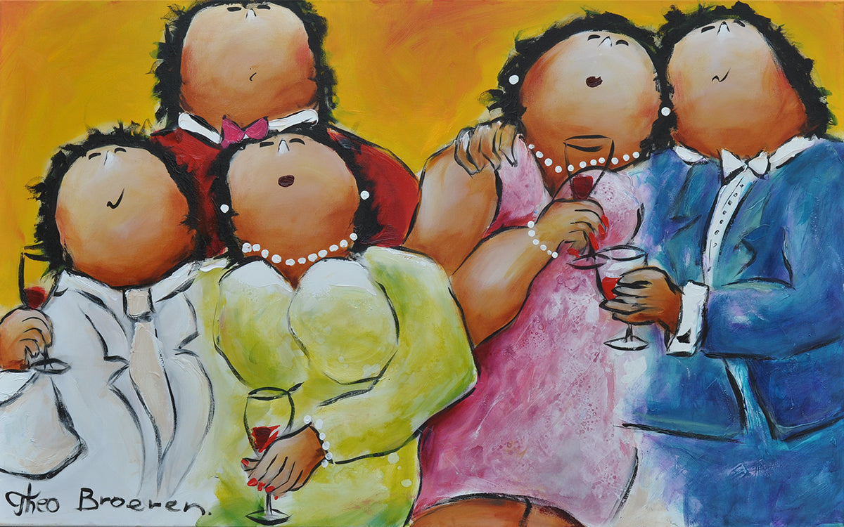 Theo Broeren — Roze strik, acryl op linnen