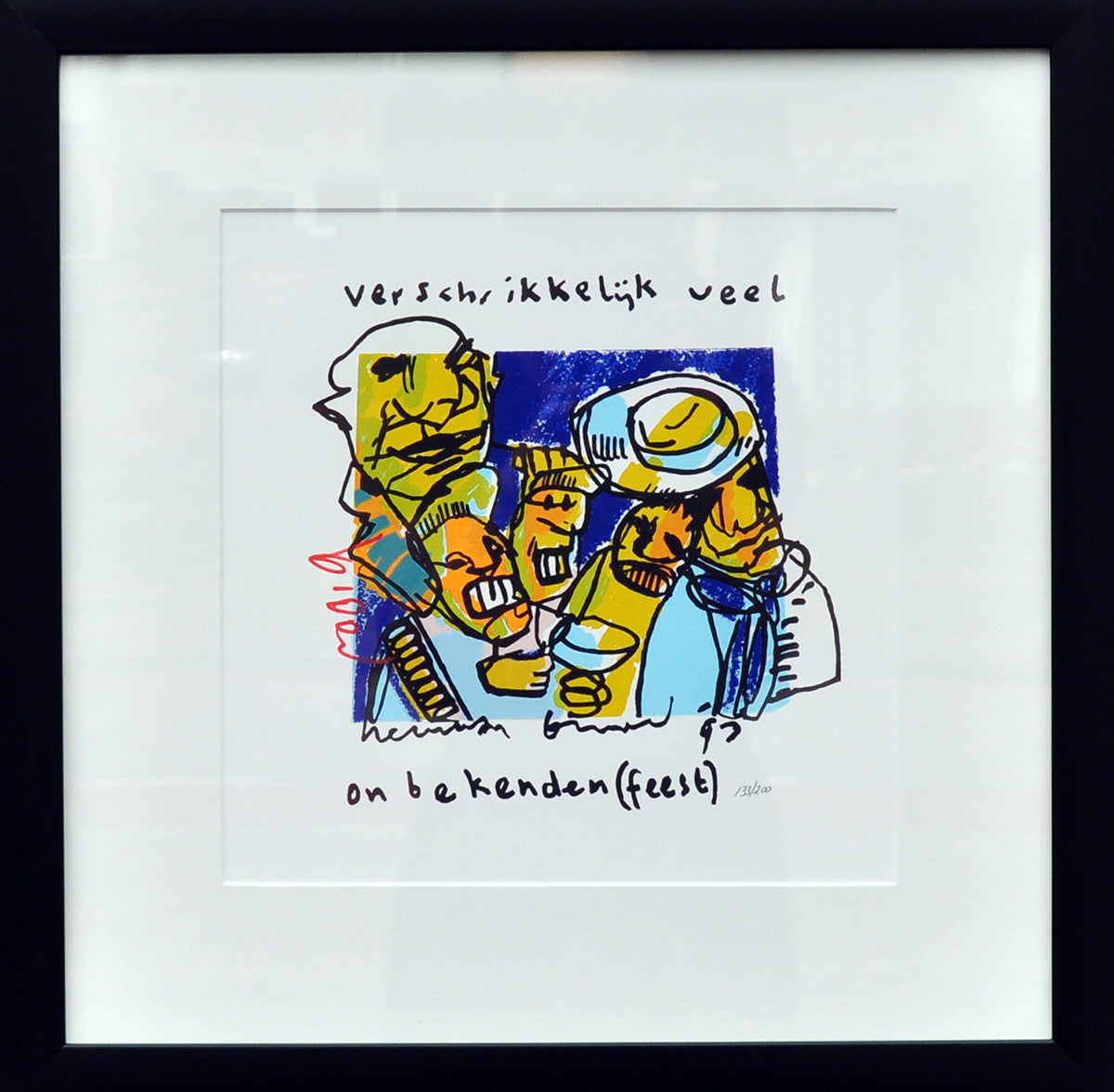 Herman Brood — Onbekenden feest, zeefdruk