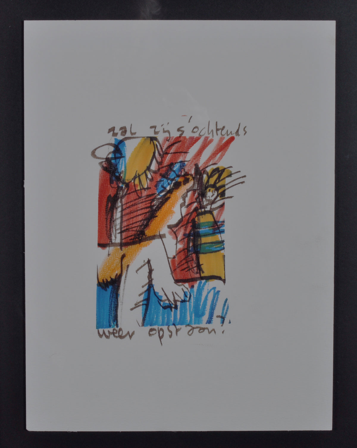 Herman Brood — Zal zij s ochtends, tekening  (ingelijst)