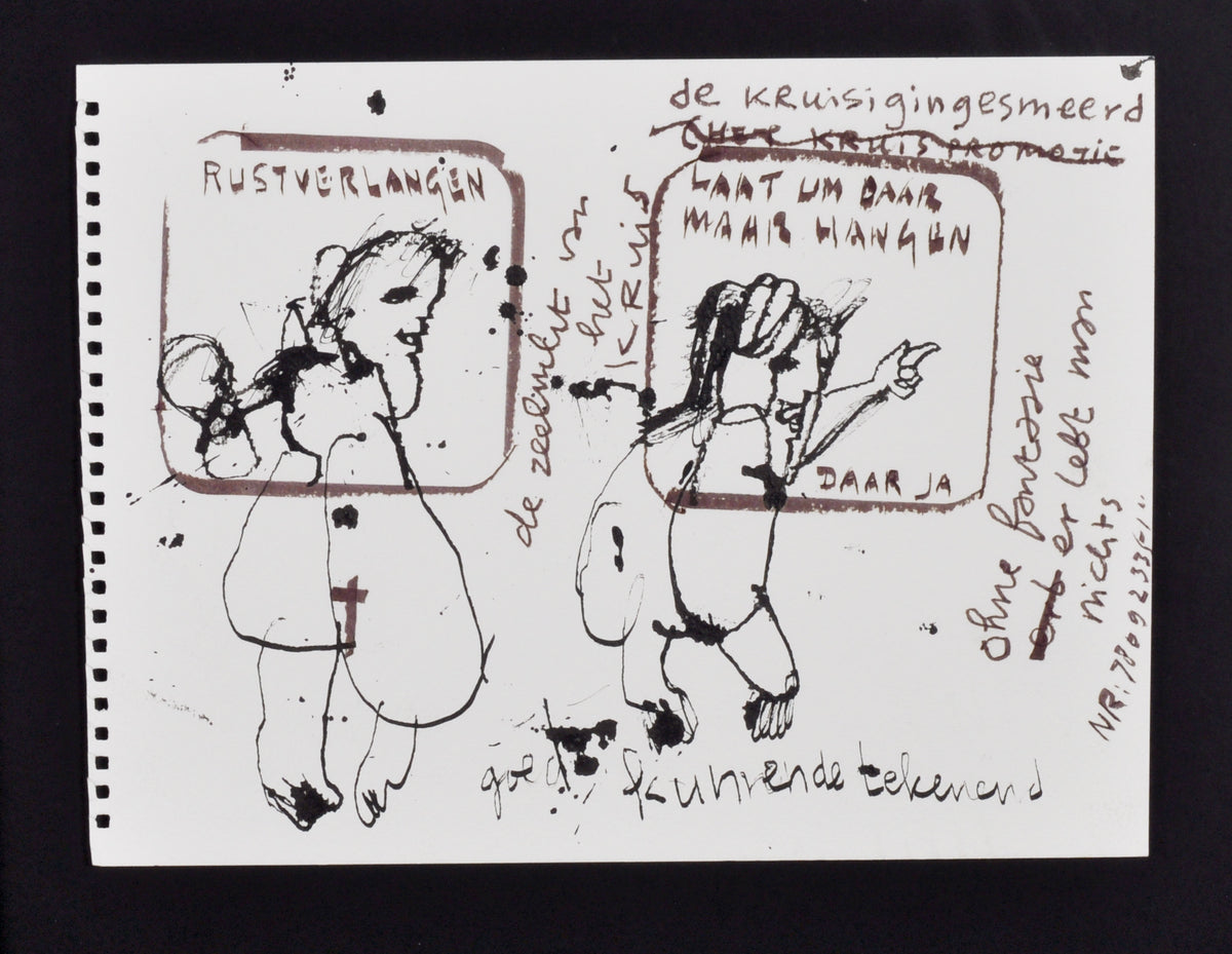 Herman Brood — Rust verlangen, tekening  (ingelijst)