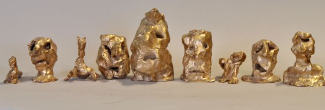 Herman Brood — Beeldengroep (set van 9), brons, glans