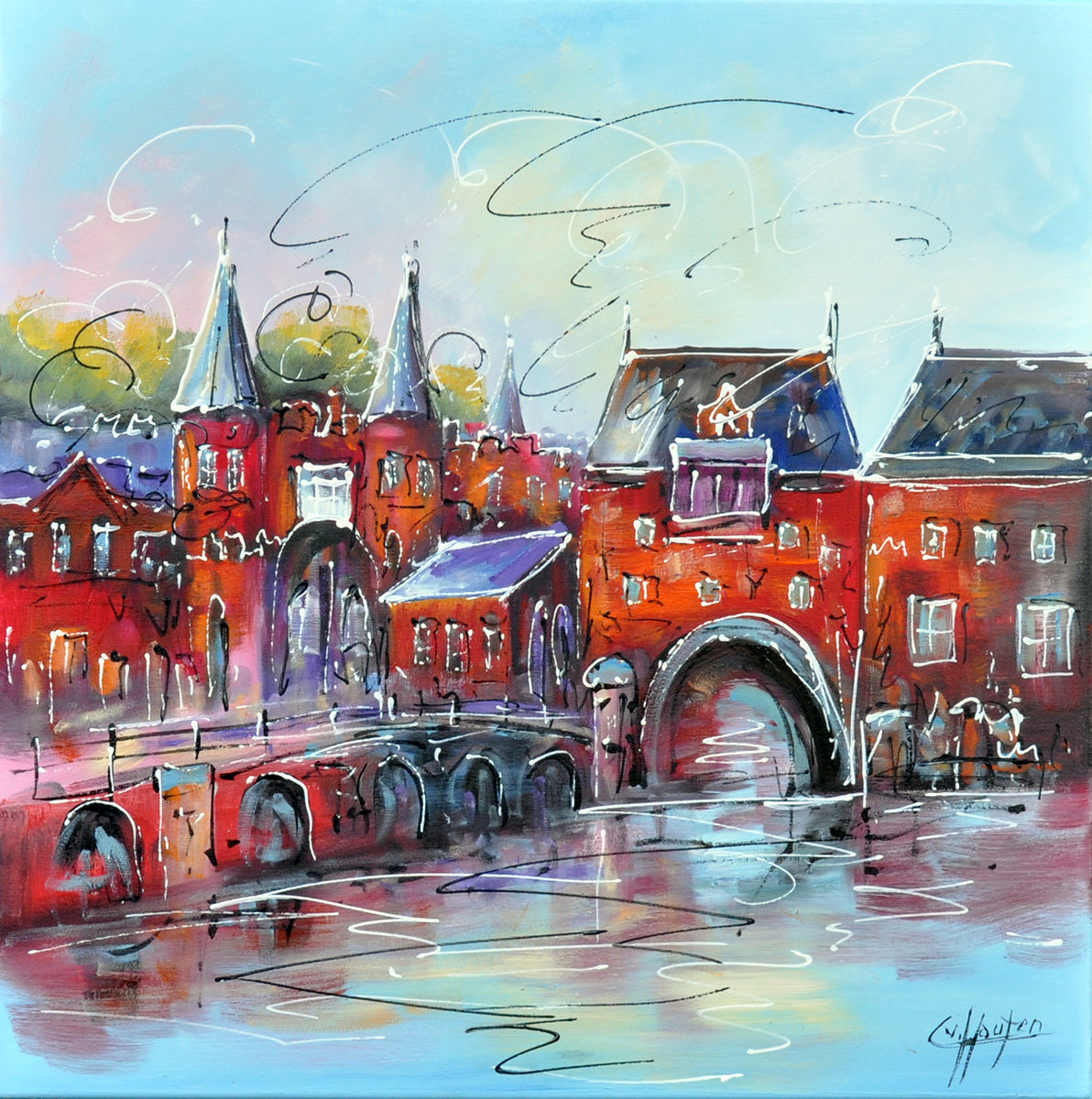 Caspar van Houten — Koppelpoort, olieverf op linnen