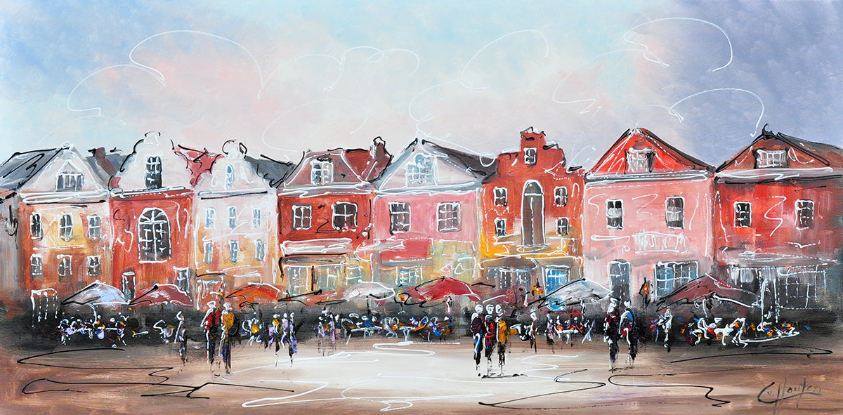 Caspar van Houten — Ritme van het plein, olieverf op linnen