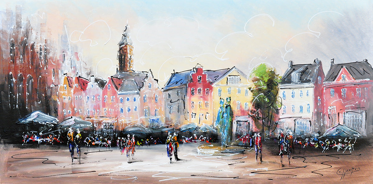 Caspar van Houten — Stadshart van de Hanze, olieverf op linnen