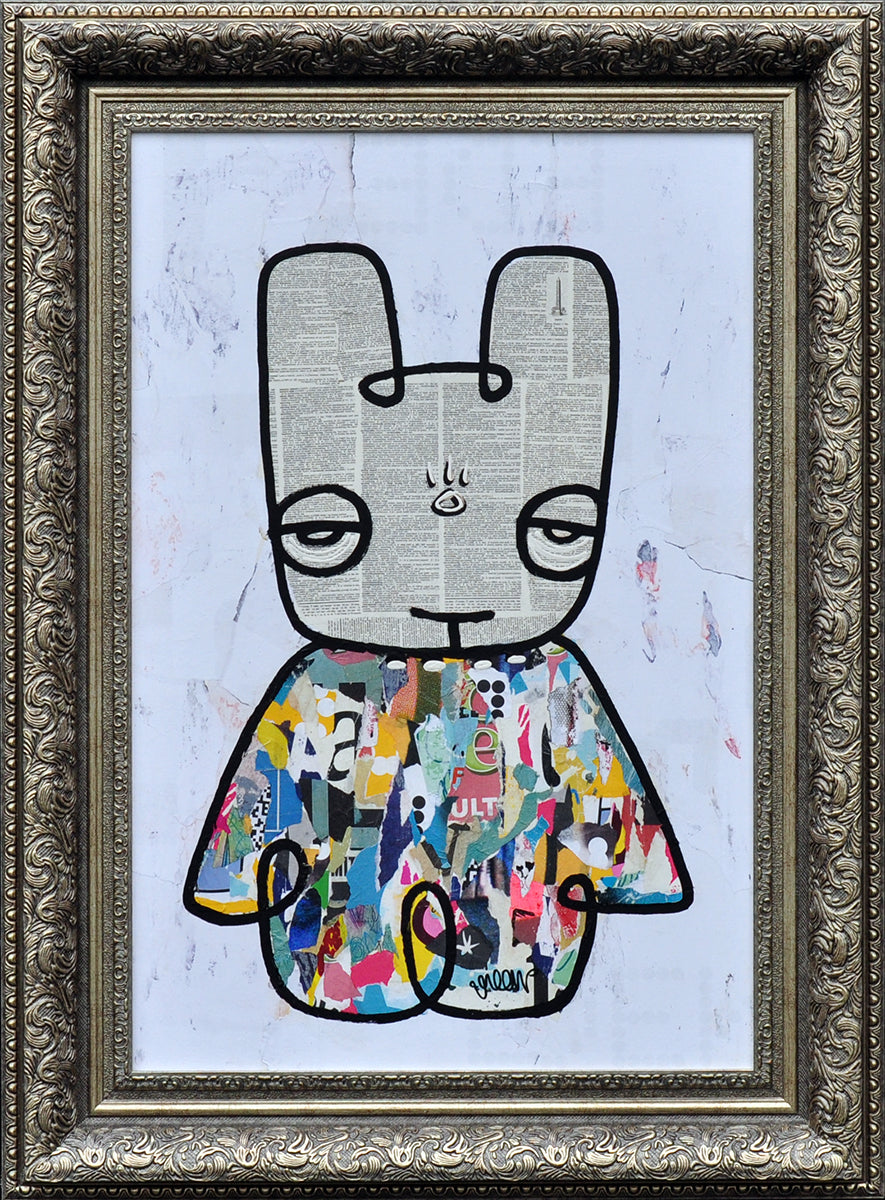 Charles K. Williams — Pink & green e bunny, mixed media
