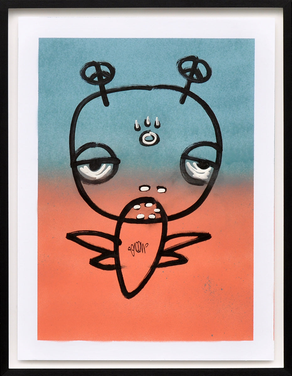 Charles K. Williams — Peachy Peace Bee, mixed media (in museumglas)
