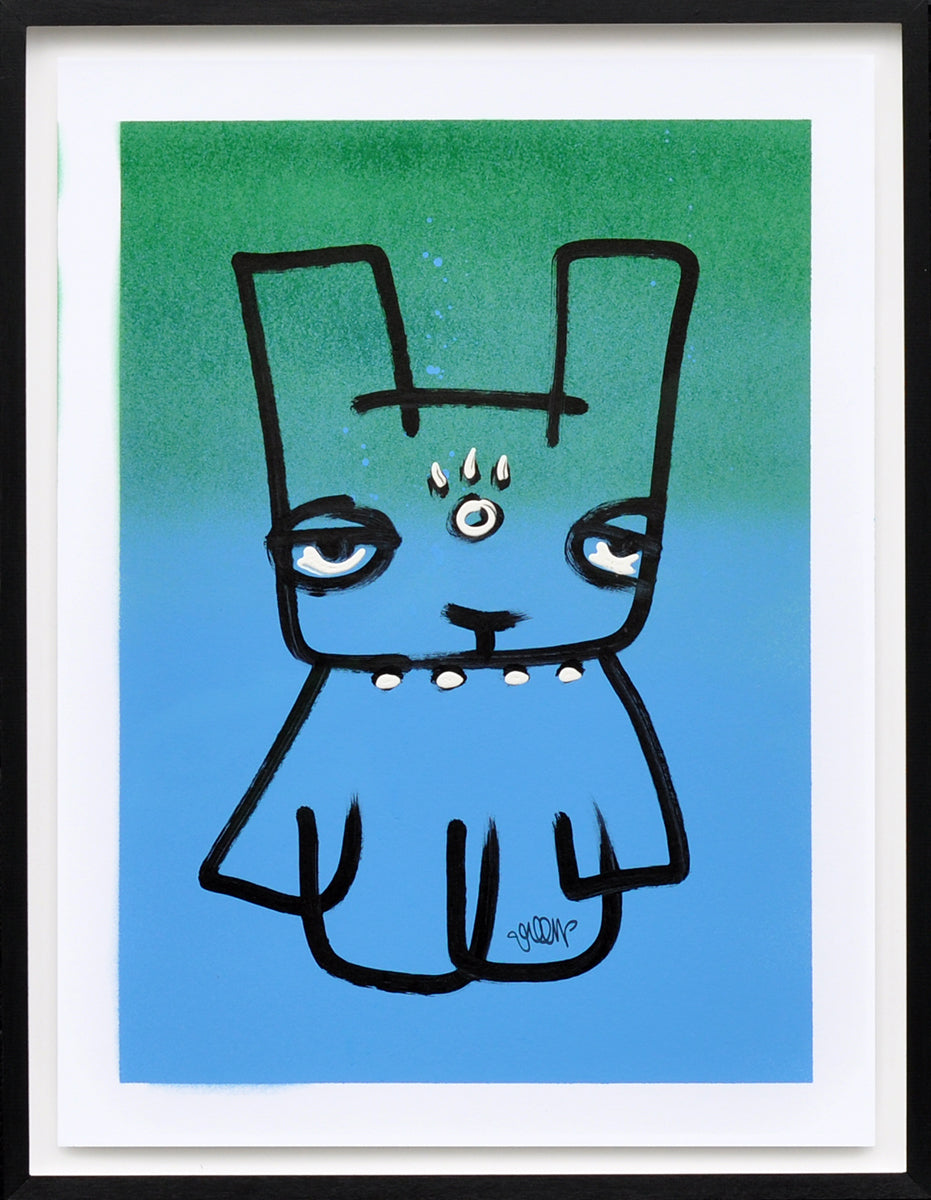 Charles K. Williams — Planet Ocean Blu Bunny, mixed media (in museumglas)