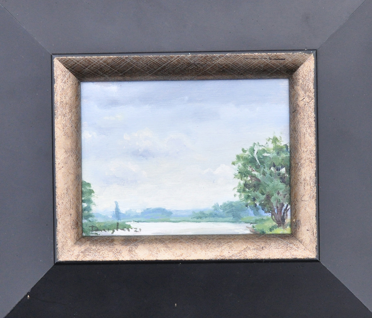 Daniel Douglas — De IJssel, olieverf op paneel