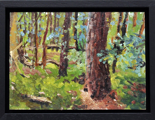 Daniel Douglas — In het bos, olieverf op paneel
