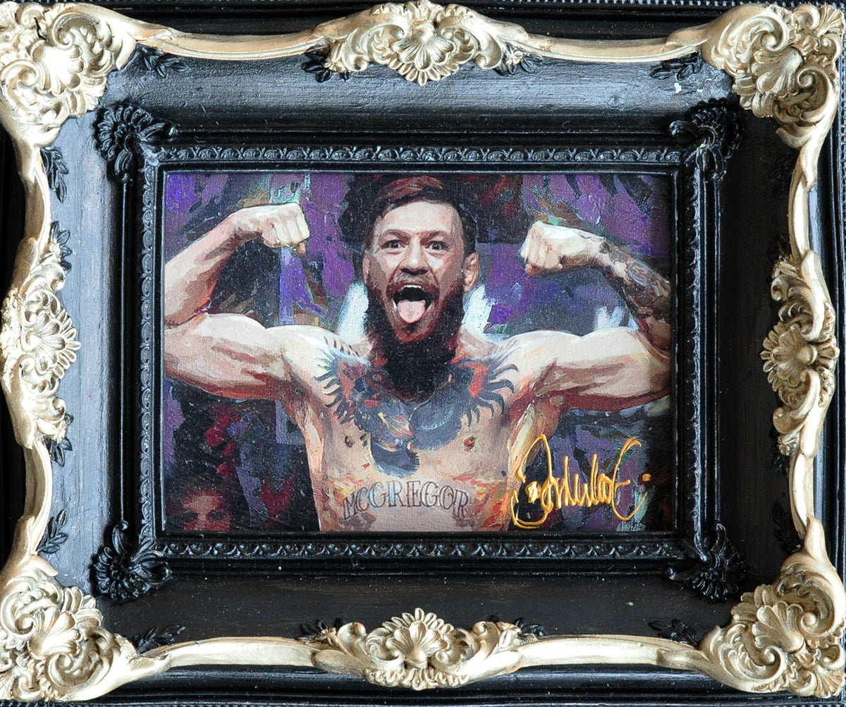 Peter Donkersloot — Conor McGregor (zwart barokke lijst), ingeschilderd giclee op paneel