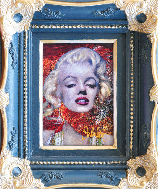 Peter Donkersloot — Marilyn Monroe (groene lijst), ingeschilderd giclee op paneel