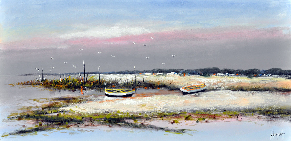 Daniel Dumont — Wegtrekkend water, olieverf op linnen