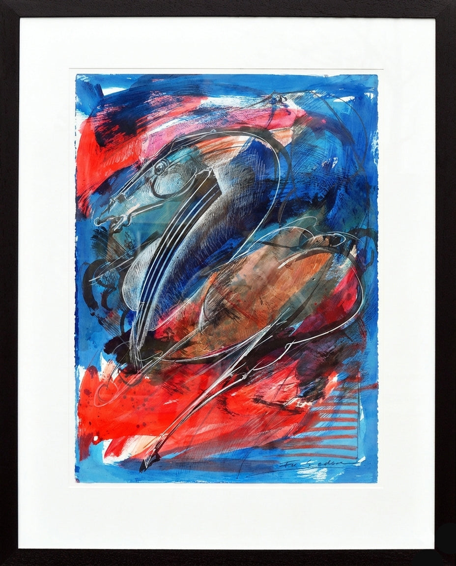 Frits van Eeden — Paarden, acryl op papier