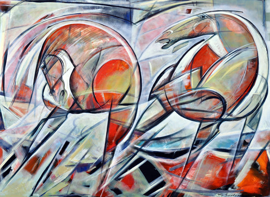Frits van Eeden — Wild horses, acryl op linnen