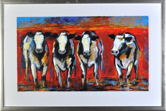 Frits van Eeden — Koeien 3, zeefdruk