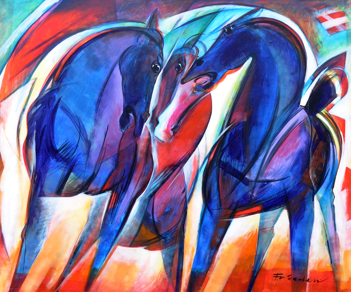 Frits van Eeden — Horses 1, acryl op linnen