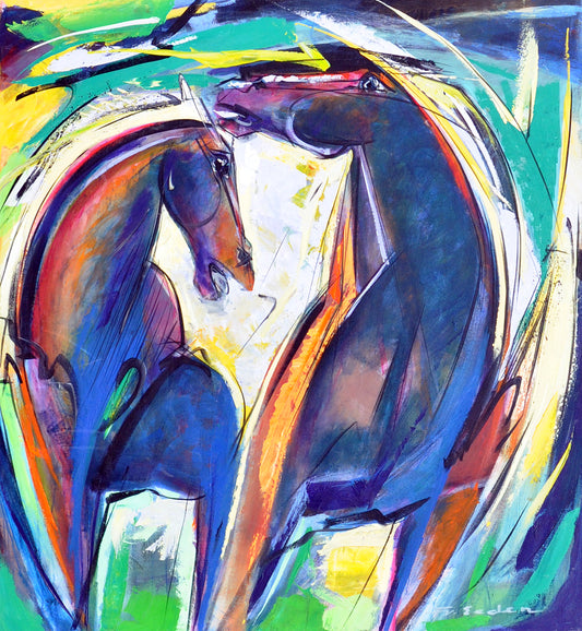 Frits van Eeden — Horses 2, acryl op linnen