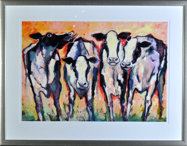 Frits van Eeden — Cows in Giethoorn, zeefdruk