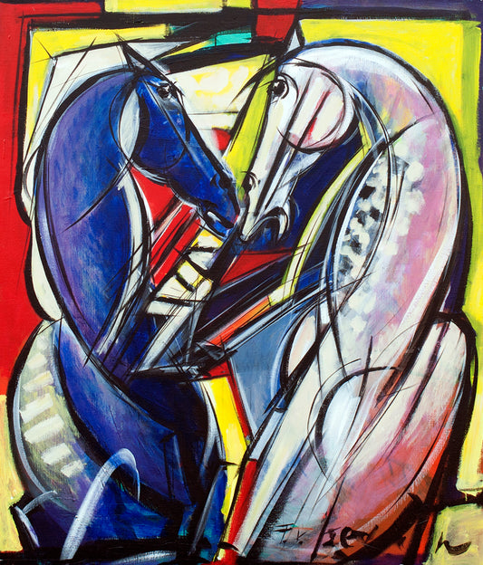 Frits van Eeden — Paarden 3, acryl op linnen