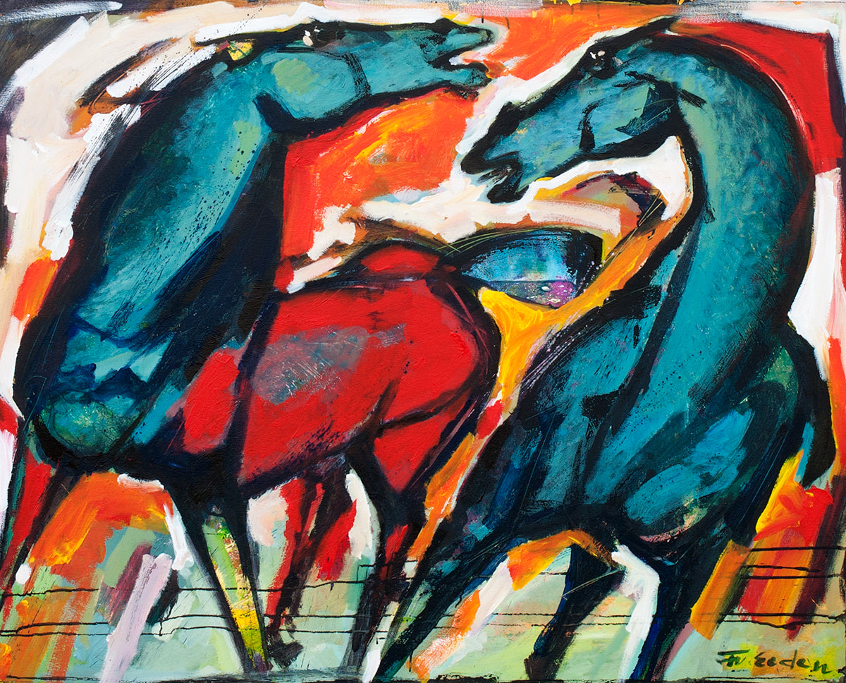 Frits van Eeden — Blauwe zomer, acryl op linnen