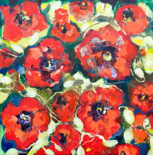 Frits van Eeden — Poppies, acryl op linnen
