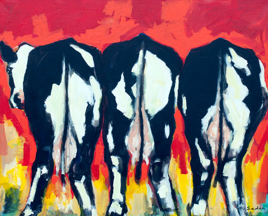 Frits van Eeden — Cows going Dutch, acryl op linnen