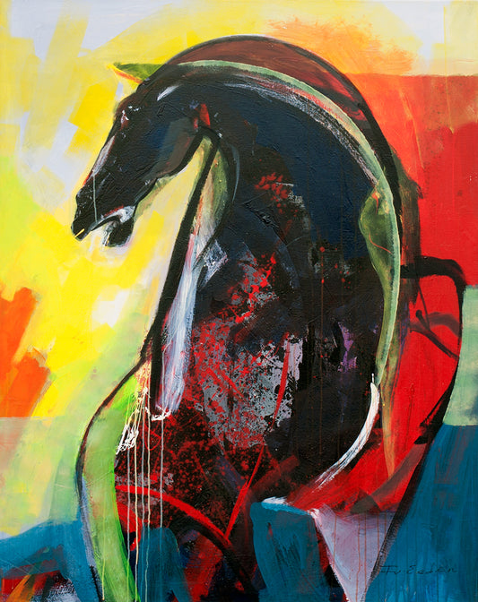 Frits van Eeden — Horse yellow & red, acryl op linnen