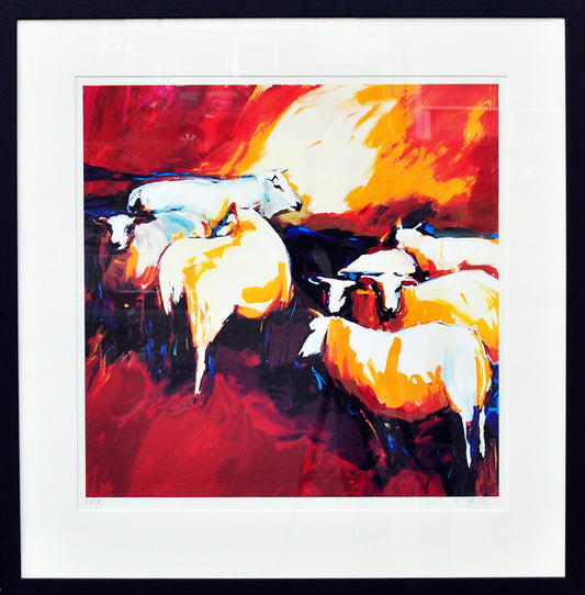 Gerda Elfring — Schapen, zeefdruk