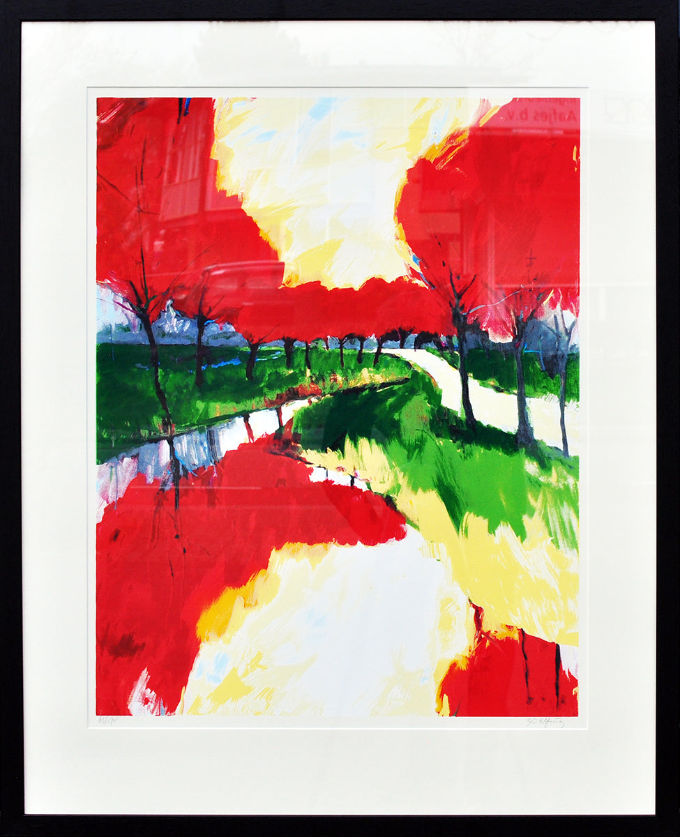 Gerda Elfring — Bomenlandschap, zeefdruk