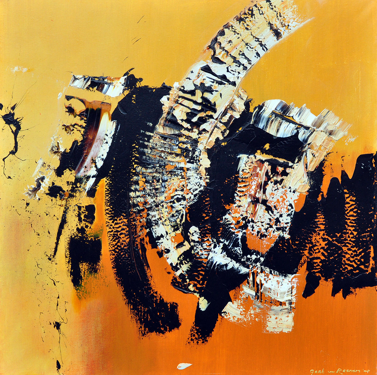 Gert van Reenen — Yellow bull, acryl op linnen