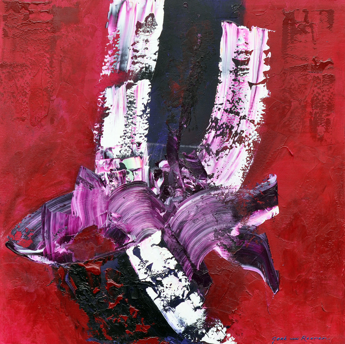 Gert van Reenen — Purple world, acryl op linnen