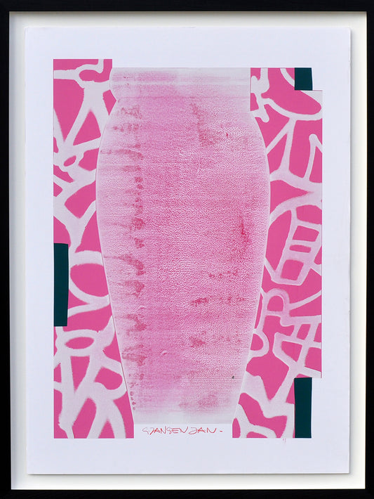 Geert Jan Jansen — Vase pink and green, zeefdruk