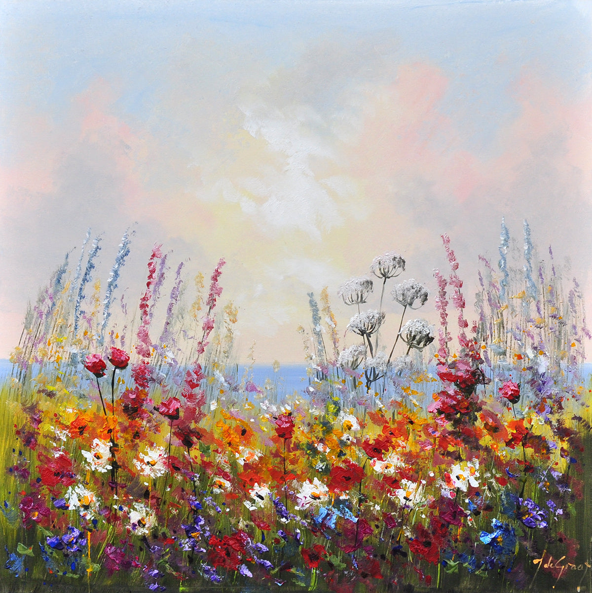 Jochem de Graaf — Zonsopgang in Friesland, olieverf op linnen