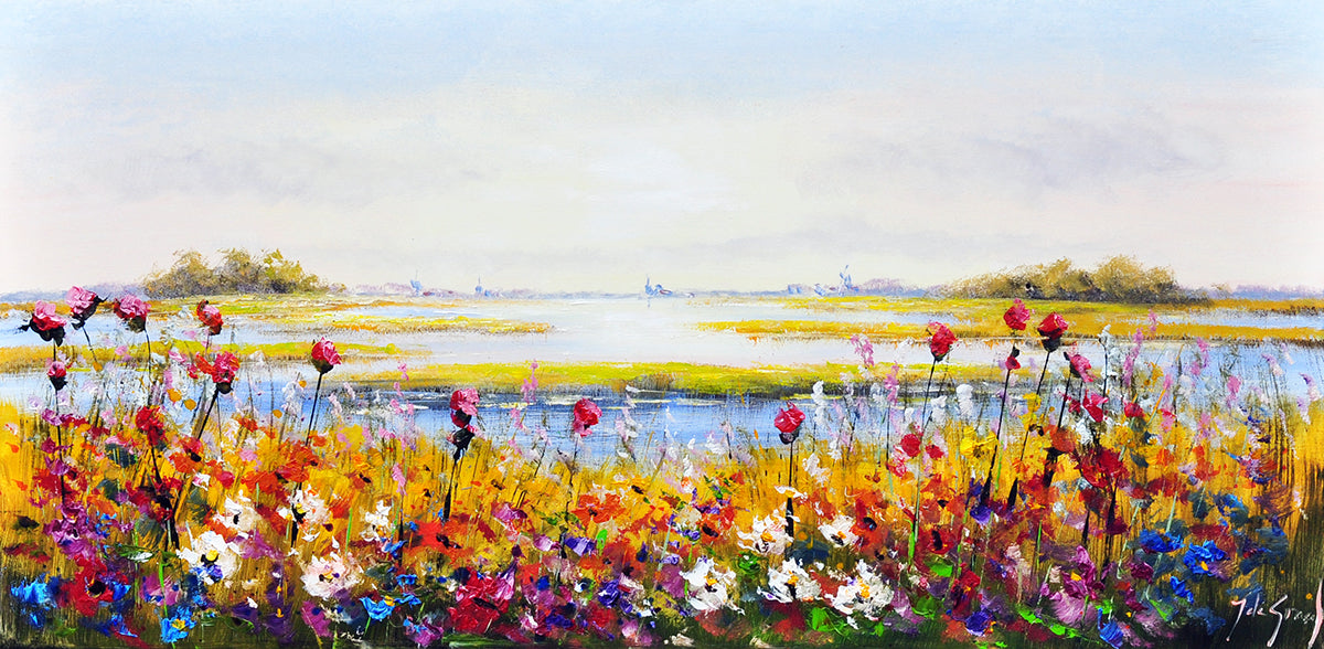 Jochem de Graaf — Bloemenrijk, olieverf op linnen