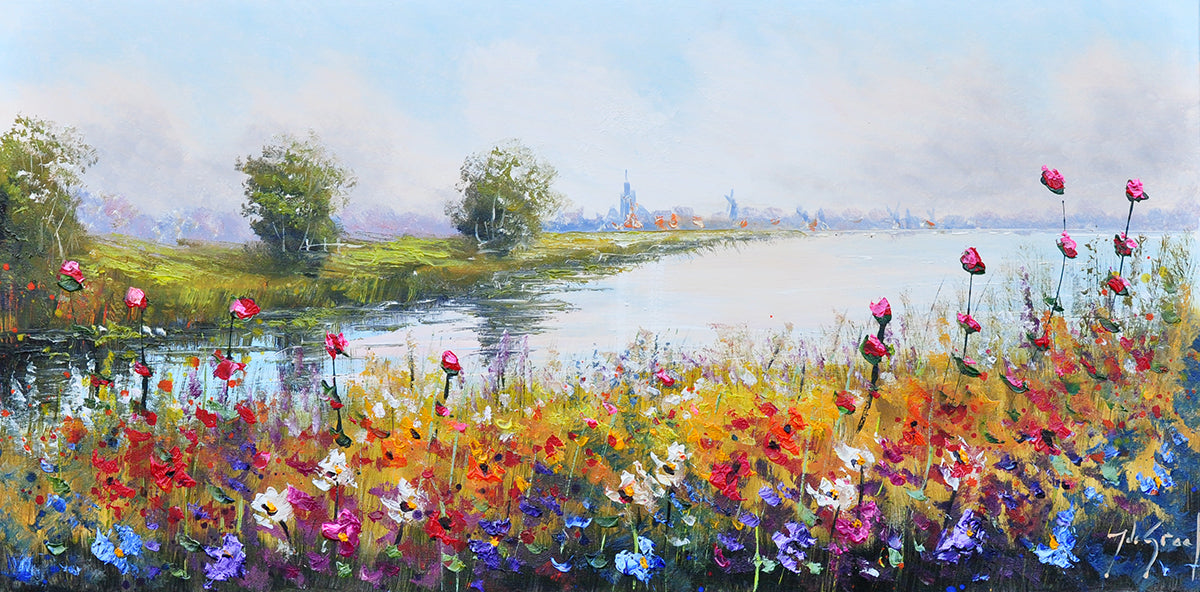 Jochem de Graaf — Voorbij de bloemen, olieverf op linnen