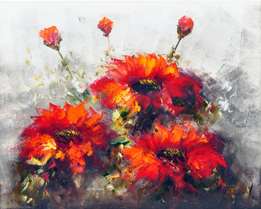 Jochem de Graaf — Bloemenpracht, olieverf op linnen