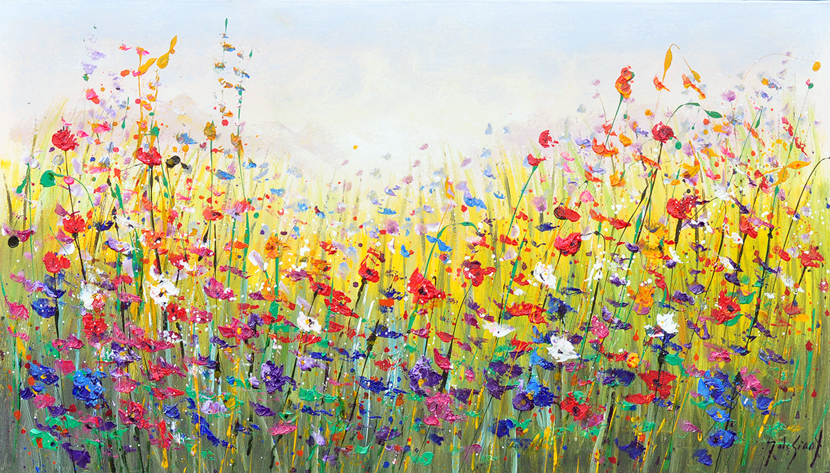 Jochem de Graaf — Fleurig landschap, olieverf op linnen