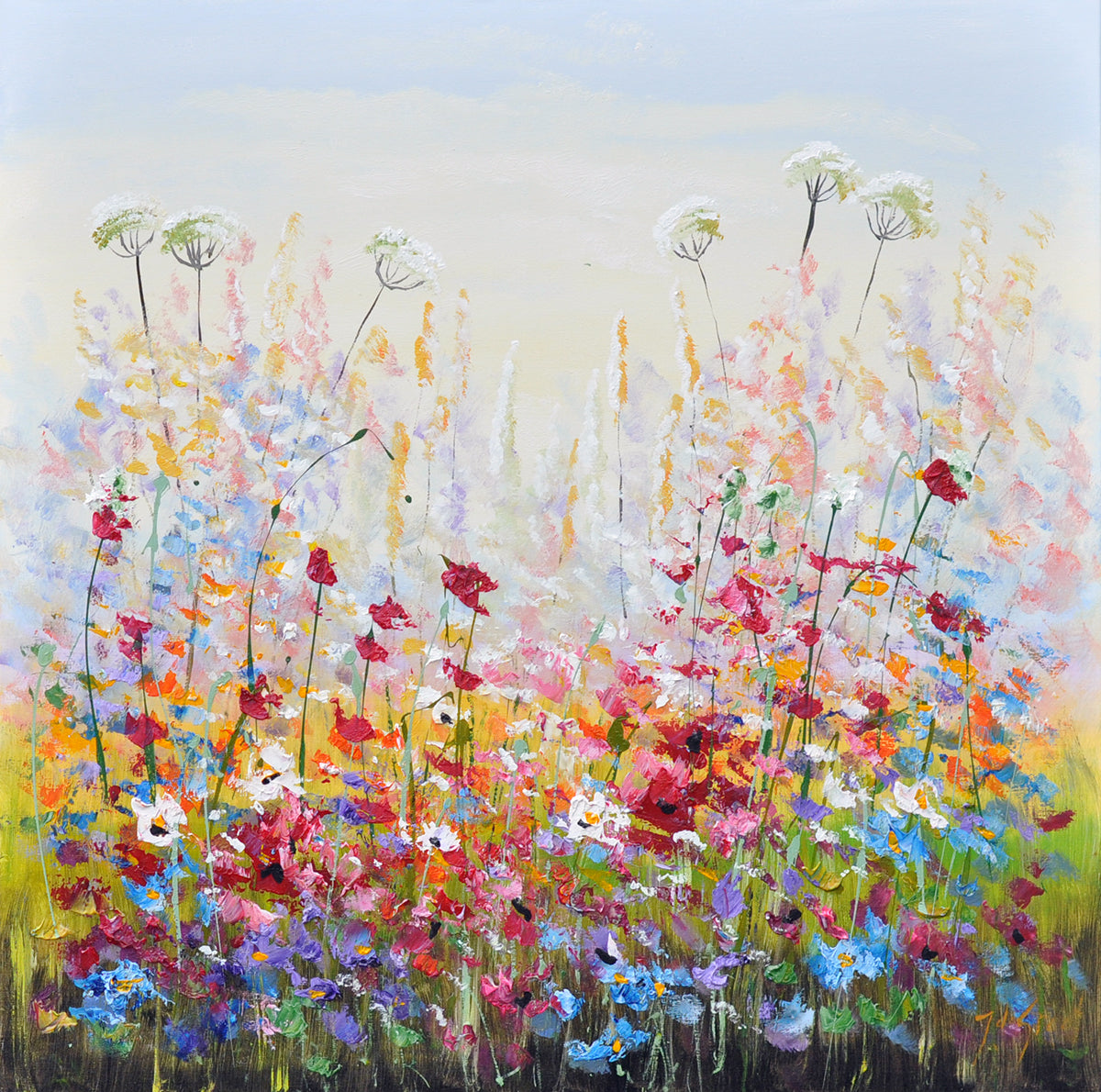 Jochem de Graaf — Blauwe viooltjes, olieverf op linnen