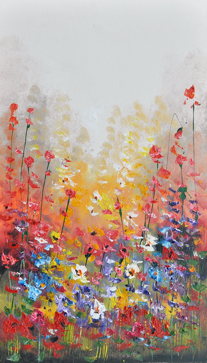 Jochem de Graaf — Happy flowers, olieverf op linnen