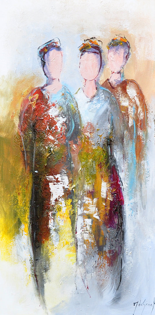Jochem de Graaf — Sierlijk trio, olieverf op linnen