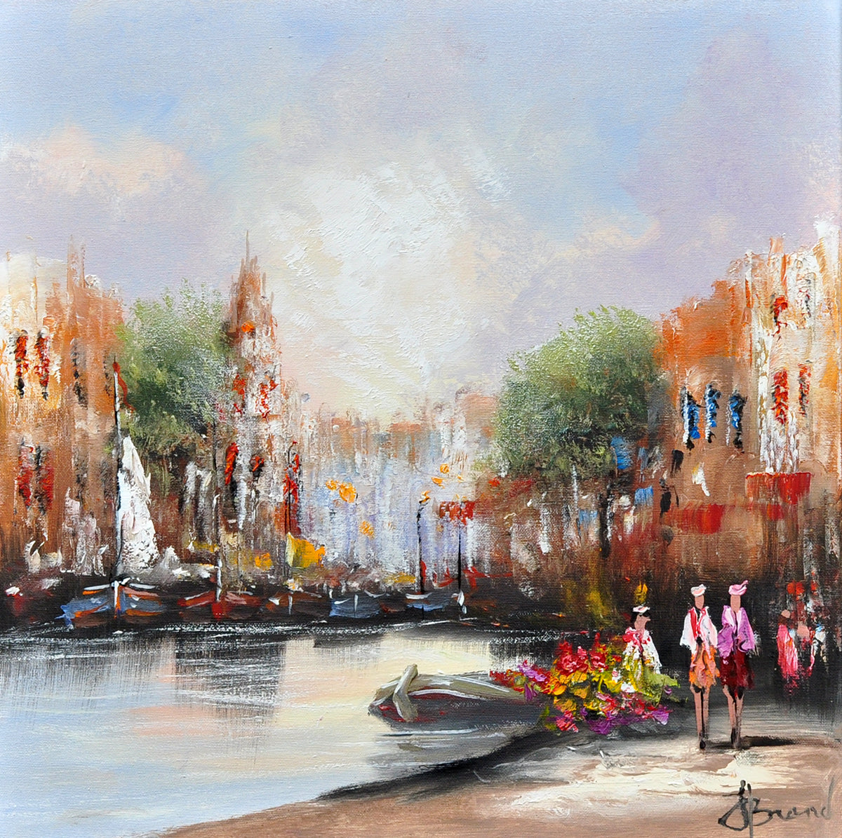 Henry Brand — Stadshaven, olieverf op linnen