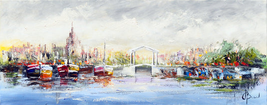 Henry Brand — Boten in het morgenlicht, olieverf op linnen