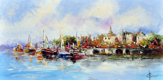 Henry Brand — Lichtspel op het water, olieverf op linnen