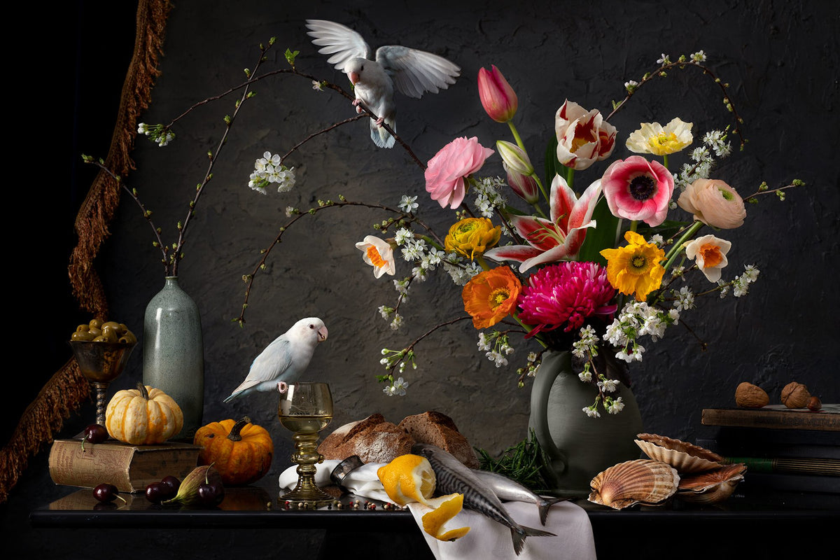 Hester Blankestijn — Mackerel and Springflowers, fotografie (gloss-finish)