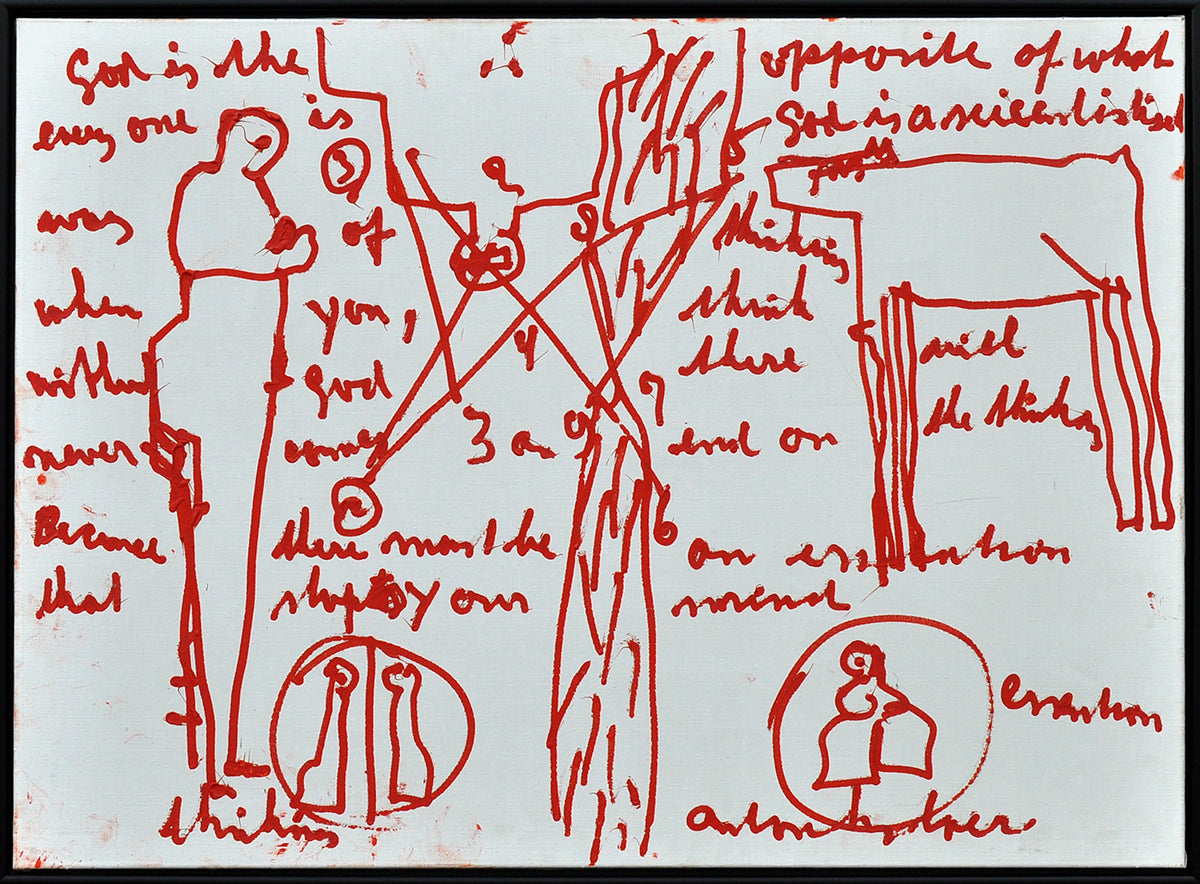 Anton Heyboer — God is the opposite of ...., olieverf op linnen