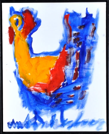 Anton Heyboer — Kip in houding, acryl op linnen