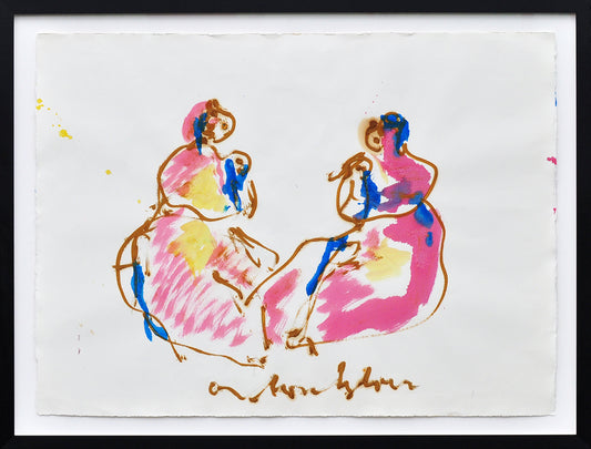 Anton Heyboer — Moeders en kinderen, gouache (in museumglas)